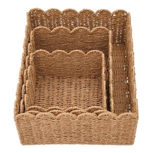 ชุดตะกร้าหวายทะเล 3 ใบ พร้อมขอบถักเปลือกหอย ตะกร้าเก็บของทำมือ ขายส่ง เป็นมิตรกับสิ่งแวดล้อม ผลิตในเวียดนาม - Product Image 4