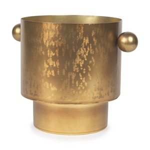 Vase de table moderne en laiton avec poignées en forme de boule, design minimaliste, pièce maîtresse décorative pour l'intérieur de la maison - Product Image 1