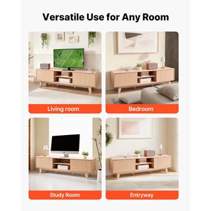 Mobile TV Boho per TV fino a 59 Pollici, Capacità di Carico 350 Libbre, Consolle Multimediale con Vano Aperto Regolabile, Mobiletto Porta TV - Product Image 6
