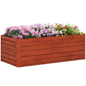 Fioriera Rialzata in Acciaio Zincato Marrone Scuro 71FT X 36FT X 23FT per Esterni con Barre di Rinforzo - Product Image 1