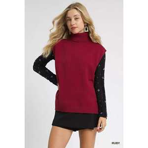 Umgee Pull sans manches à col roulé pour femme - Product Image 3