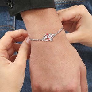 Sacred Ganesh Ji CZ Rhodium-Plated Minimalist Unisex Bezel Setting <b>Bracelet</b> Brother <b>Sister</b> Rakhi Thread - Product Image 4