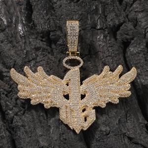Pendentif Ailé de Luxe Hip Hop en Diamant pour Garçons, Collier Urbain Cool et Tendance, Bijou Charmant - Product Image 3