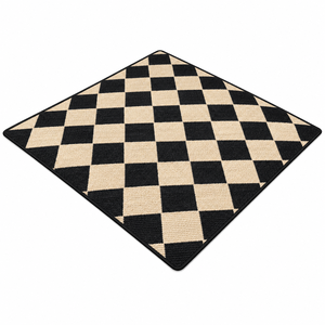 Customizable 100% Jute <b>Rope</b> Modern Eco-Friendly Rectangular Area Rug 5x7 Feet Black Natural Beige Diamond Checkered Custom Sizes - Product Image 5