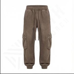 Custom High Quality Drawstring Man Black Loose Oversize Zipper Open Bottom Baggy Nylon Polyester Track Pants Men <b>Winter</b> <b>Trousers</b> - Product Image 2