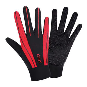 Gants de football américain pour hommes, fermeture auto-agrippante, séchage rapide, respirants, ajustement extensible, polyester, usage sportif décontracté estival - Product Image 2