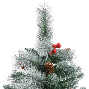 Sapin de Noël Artificiel Articulé de 94,5 pouces en PVC Vert et Blanc avec Base Métallique – Décoration de Fêtes Élégante - Product Image 4