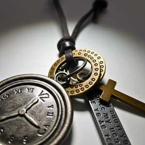 Fashion Pendant Necklace 1.2-Inch Pure Stainless Steel Pendant with Adjustable Leather <b>Rope</b> for Men & Boys - Product Image 6