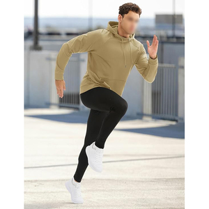Basic Sports Hoodie <b>Men</b> Plain Cotton Blend <b>Pullover</b> Gym Training Running Sweatshirt Everyday Essential - Product Image 2