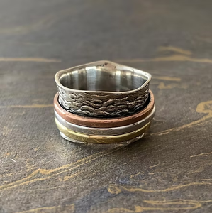 925 <b>Silver</b> Bohemia Style Unisex <b>Spinner</b> <b>Ring</b> (8.7 Grams)-Gift for Everyday & Any Occasions Wear - Product Image 4