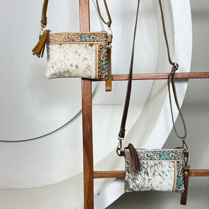 Bolso de Hombro Mini de Cuero Repujado Floral de Lujo, MOQ Bajo, Cuero Vacuno Genuino, Ligero, Bolso de Mano con Correa para Mujer - Product Image 4