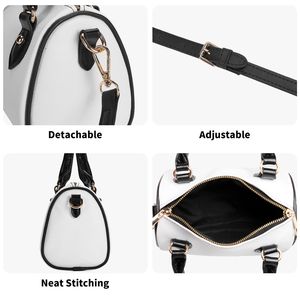 Sac de bowling pour femme en cuir PU imprimé, sac à bandoulière tendance avec deux poignées, fermeture éclair, sac à main pour usage quotidien - Product Image 2