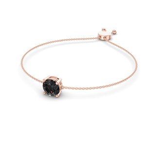 Bracelet rond noir Paula en or rose 14 carats (3/4 ct.) Tw. Bracelets et joncs ouvrables en diamant pour mariages, fourniture en gros de bijoux - Product Image 1