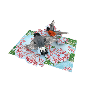 Tarjeta 3D Pop-Up con diseño de pareja de pájaros, regalo de Navidad y fin de año, tarjeta de felicitación hecha a mano para Navidad, proveedor de artesanía en papel de Vietnam. - Product Image 3