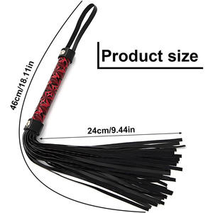 Látigo de Entrenamiento Diario con Mango de Cuero PU Trenzado Rojo y Borla Negra para Uso Ecuestre - Product Image 2