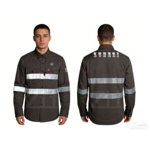 Camisa de Trabajo Industrial Transpirable Resistente al Fuego, Camisa de Trabajo de Soldadura FR Reflectante, Camisas de Trabajo Resistentes al Fuego para Hombre de Manga Larga - Product Image 5