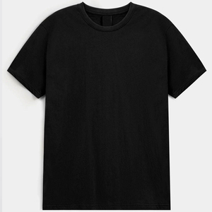 Camisetas Negras de Hombre 2026 de Alta Calidad, Poliéster/Algodón, Transpirables, Corte Regular, Manga Corta, Cuello Redondo, Estilo Casual - Product Image 1