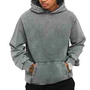 Sudadera con capucha lavada con ácido de algodón 100% de calidad superior para hombre, de nuevo diseño jersey liso con características térmicas, sudadera de talla 6XL ODM - Product Image 1