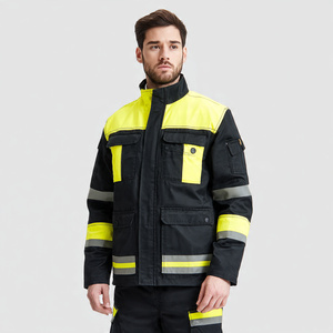 เสื้อแจ็คเก็ตนิรภัยสะท้อนแสงสีดำแบบกันหนาวสำหรับฤดูหนาว  แบบมีซิป คอตั้ง สำหรับผู้ชาย - Product Image 5