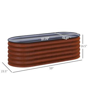 Fioriera in Metallo Zincato 4.9x2ft, Rialzata e Impilabile, con Bordo di Sicurezza, Marrone - Forniture da Giardino - Product Image 3