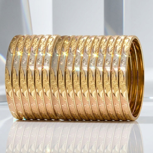 กำไลข้อมือ ORO-Z ลายสลักสามสี สำหรับผู้หญิง เครื่องประดับแฟชั่น อุปกรณ์เสริมสุดอินเทรนด์ - Product Image 3