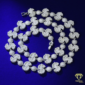Cadena de Plata de Ley con Diamantes Moissanite de Corte Redondo para Minoristas e Importadores de Joyería al por Mayor - Product Image 4