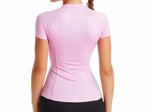 Nouveau haut de bain pour femme 2026 à manches longues, protection UV, rose et blanc tie-dye, en polyester, toutes saisons, production Harry Johnson - Product Image 2