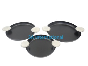 Ensemble de deux plateaux de service rectangulaires en métal, finition polie, design élégant pour usage résidentiel, plateau de service pour fruits, aliments et en-cas - Product Image 5