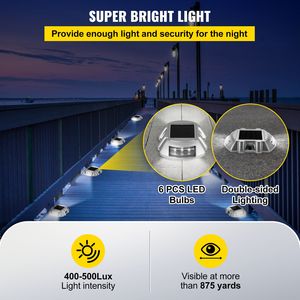 Confezione da 12 Luci Solari Bianche per Sentieri, Impermeabili, 6 LED, Luci da Esterno per Terrazze con Viti per Giardini e Vialetti - Product Image 5