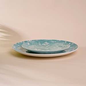 Service d'assiettes en porcelaine Darla Luxe-Feel 5 pouces, design vintage, vaisselle durable et sûre pour mariages, dîners, fêtes, personnalisable - Product Image 3