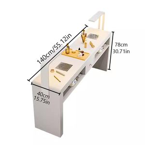 Table de travail moderne pour salon de manucure |    Station de manucure et pédicure avec lumière LED |    Mobilier de beauté professionnel - Product Image 3