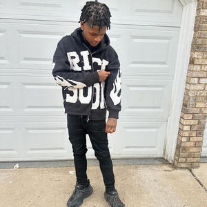 Ensemble de survêtement sportif et élégant en tissu éponge imprimé, 100% coton, deux pièces, sweat-shirt à capuche pour homme, short slim fit - Product Image 1