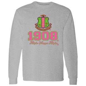 Camiseta de Manga Larga Gris para Mujer con Diseño Gráfico AKA 1908, Cuello Redondo, Estilo Casual, Cómoda para Uso Diario, Prenda de Moda - Product Image 1
