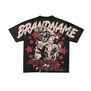 T-shirts personnalisés Y2K haut de gamme à col rond surdimensionné à manches courtes pour hommes, style streetwear hip-hop, imprimé graphique, 100% coton, poids lourd - Product Image 4