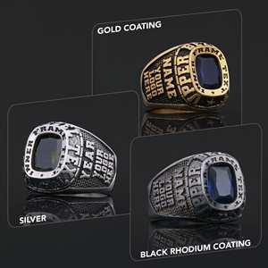 Bague d'École BOJ 033 Personnalisée en Argent et Diamant, Bague de Diplôme Universitaire Unisexe, Cadeau pour Fêtes et Occasions Spéciales, Prix Bas - Product Image 2