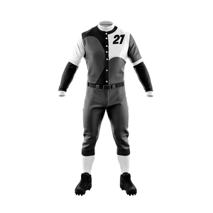 Uniforme de baseball personnalisé pour hommes, maillot à manches longues, numéro personnalisé, polyester respirant, toutes saisons, vêtements d'équipe, coupe régulière - Product Image 1
