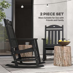 Sedia a dondolo da giardino Rocking Harmony nera in HDPE con braccioli, leggera, in resina plastica, pieghevole, per uso ristorante - Product Image 5