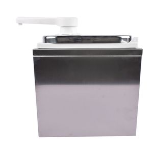 Dispenser per Salse in Acciaio Inox da 2L, Contenitore per Condimenti con Pompa, Erogatore per Bevande con Stazione di Erogazione - Product Image 2