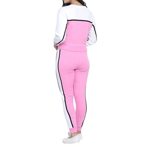 Conjunto Deportivo para Mujer, Mezcla de Poliéster y Algodón Suave, Manga Larga, Rosa y Blanco en Contraste, con Serigrafía para Jump Squad - Product Image 2