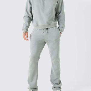 Unisex Gray Half-<b>Zip</b> <b>Sweatshirt</b> Tracksuit Set <b>2</b> <b>1</b> Solid Color Full Sleeve Lightweight Cotton Casual Breathable Winter Side - Product Image 5