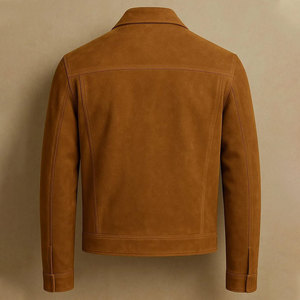 Fashion Style <b>Suede</b> Leather <b>Jacket</b> Comfortable Daily Wear <b>Suede</b> Leather <b>Jacket</b> Smooth Surface With Soft Feel - Product Image 3