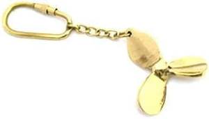 Elegante llavero de latón pulido dorado con diseño de hélice inspirado en la náutica para un encanto vintage y un estilo atemporal - Product Image 3