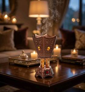 Royal Design Wooden <b>Incense</b> Burner Sandalwood Aromatic Diffuser Geometric Design All-Season Use Aromatherapy <b>Incense</b> <b>Holder</b> - Product Image 4
