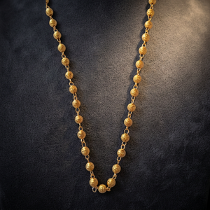 Beauty Women Classic <b>Pakistani</b> Indian Alloy Gold Plated Resin Beaded Cute Necklace Ball Shape Chain Unisex 28inches Daily Wear - Product Image 2