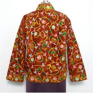 High Quality New <b>Pattern</b> Cotrise Embroidered 100% Cotton <b>Quilted</b> Breathable Eco-Friendly <b>Jacket</b> Indian Handmade Full Women - Product Image 5