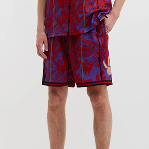 OEM Custom Logo Summer Men Mesh Shorts Breathable Polyester Double Layer Printing Basketball Sports Shorts - Product Image 4