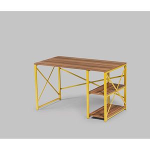 Morello oro struttura in metallo 47 \ "scrivania del Computer con parte superiore in legno 2 ripiani per casa ufficio arredo casa negozio colore bianco - Product Image 4