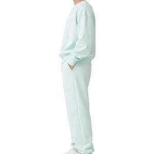 Ensemble de survêtement décontracté pour homme en molleton 100 % coton respirant à séchage rapide, couleur unie, col rond, sweat-shirt et pantalon de jogging - Product Image 4