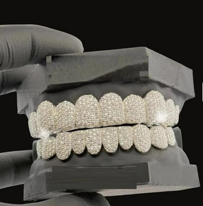 Grillz de Plata de Ley 925 con Forma de Ancla y Diamantes VVS, Joyería Fina Hip Hop para Hombre, Estilo Iced Out - Product Image 2