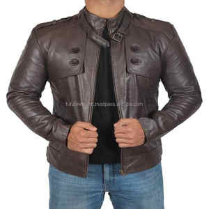 Vestes d'hiver en cuir personnalisées pour hommes Vestes de moto avec logo personnalisé Vestes de motard de qualité supérieure pour hommes - Product Image 2